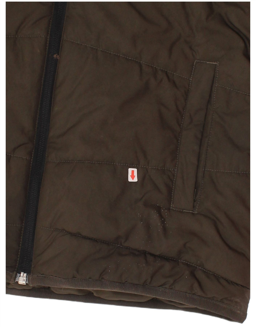 Adidas Boys Hooded Padded Jacket 9-10 Years Khaki Colourblock Polyester