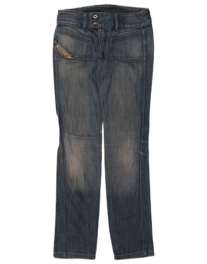 DIESEL Womens Straight Jeans W25 L30 Blue Cotton