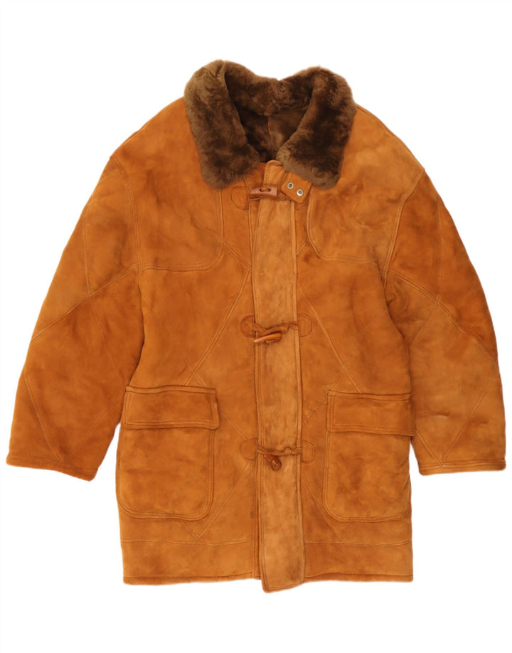 Marpel Mens Shearling Jacket UK 36 Small Brown Shearling