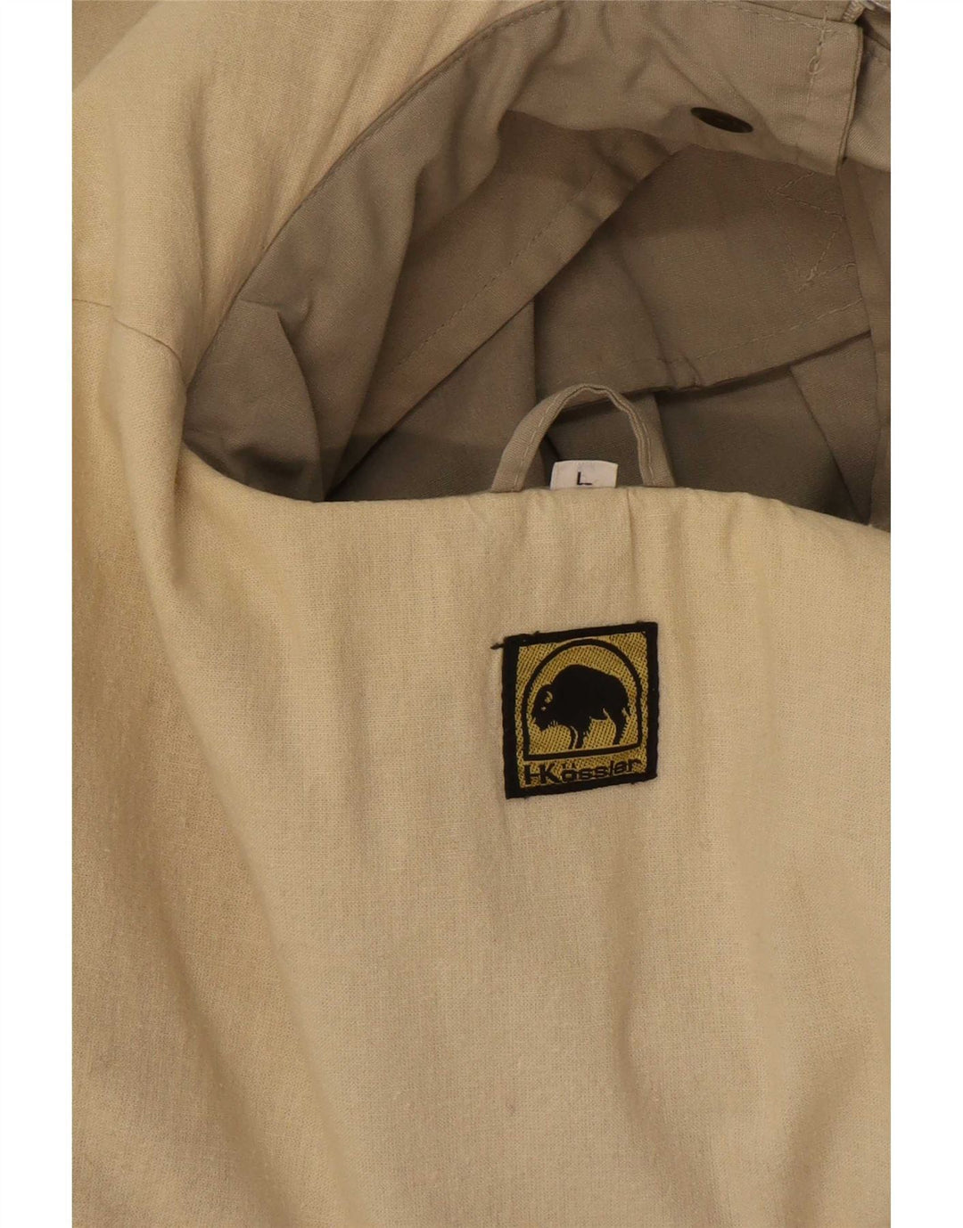 Vintage Mens Hooded Utility Jacket UK 40 Large Beige