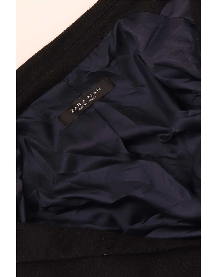 Zara Mens 2 Button Blazer Jacket UK 36 Small Black