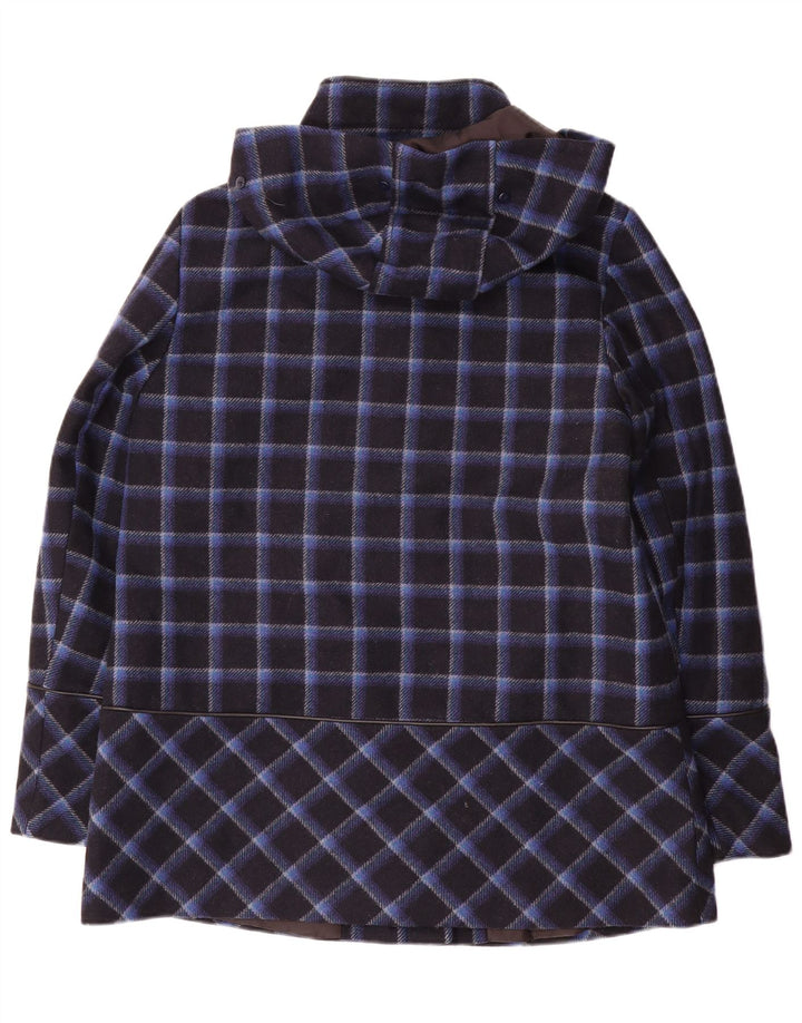 ESPRIT Womens Hooded Windbreaker Jacket UK 14 Medium Black Check