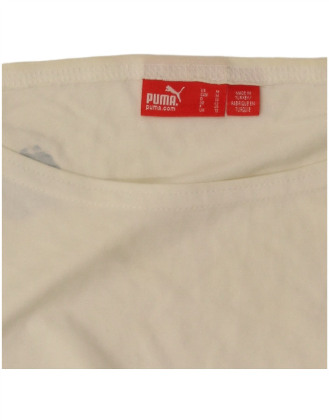 Puma Womens Graphic T-Shirt Top UK 12 Medium White Colourblock