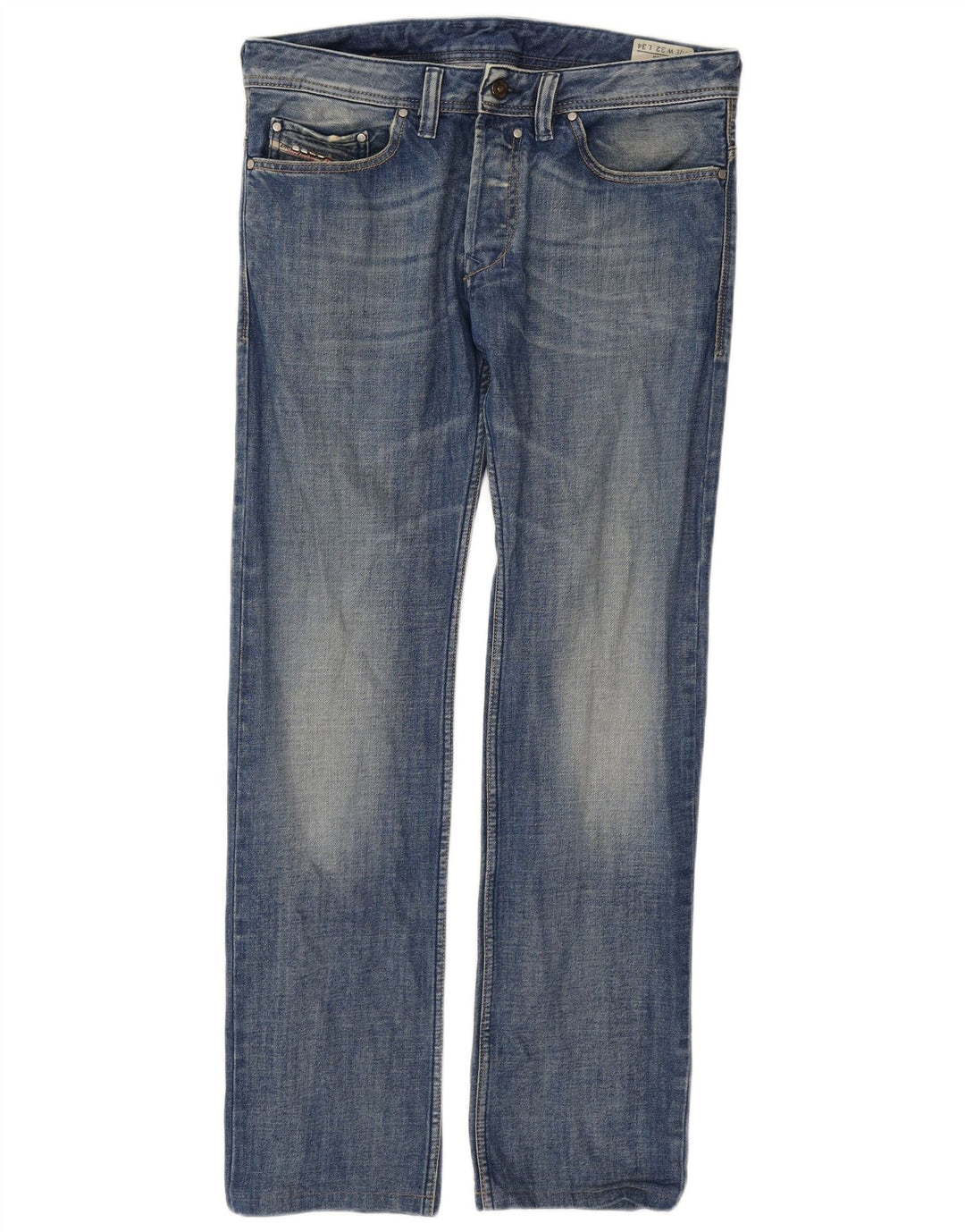 Diesel Mens Straight Jeans W32 L32 Blue Cotton