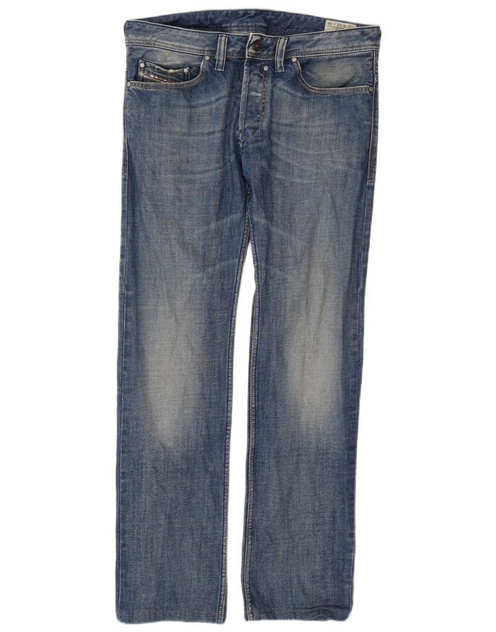 Diesel Mens Straight Jeans W32 L32 Blue Cotton