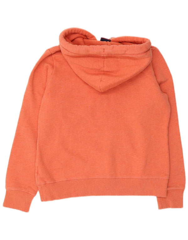 Superdry Womens Hoodie Jumper UK 12 Medium Orange Cotton
