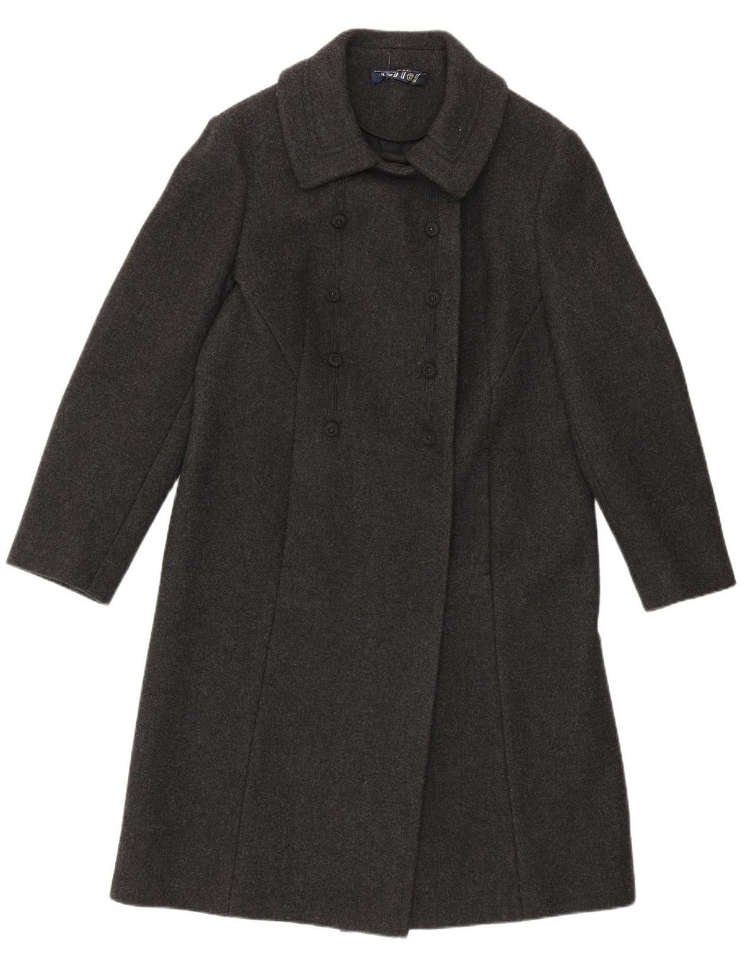 Vintage Womens Double Breasted Coat IT 46 Large Grey Lambswool