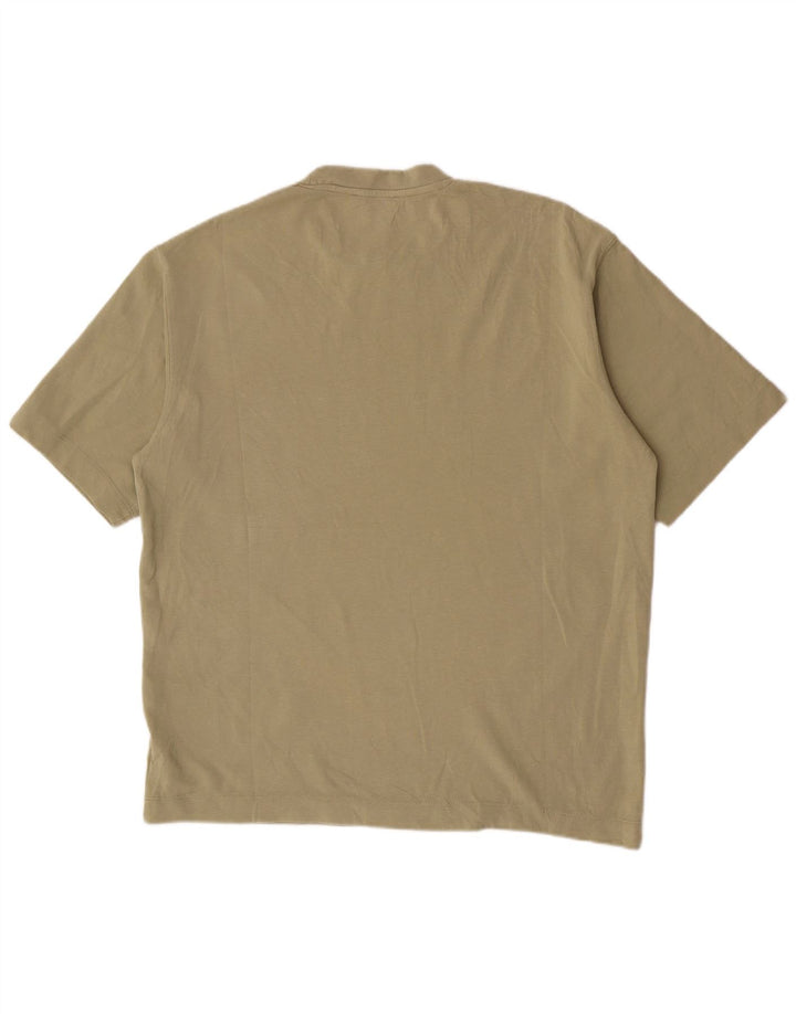 Zara Mens T-Shirt Top Small Khaki Cotton