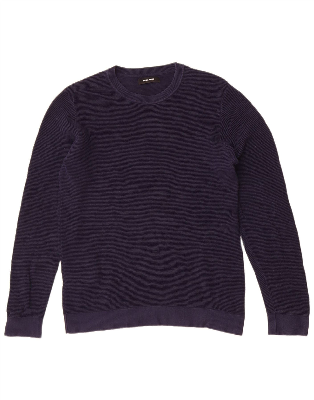 Jack & Jones Mens Crew Neck Jumper Sweater Large Navy Blue Cotton