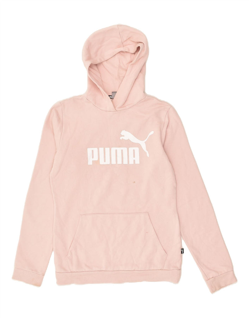 PUMA Girls Graphic Hoodie Jumper 15-16 Years Pink Cotton | Vintage Puma | Thrift | Second-Hand Puma | Used Clothing | Messina Hembry 