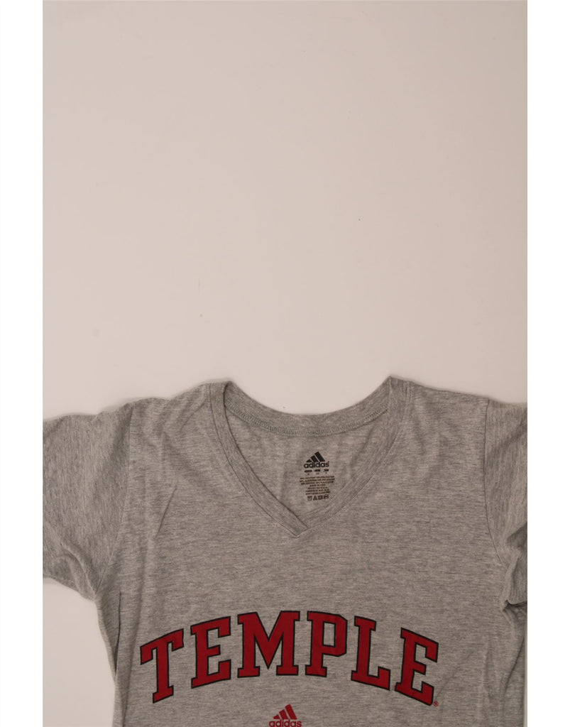 ADIDAS Womens Graphic T-Shirt Top UK 10 Small Grey Cotton Vintage Adidas and Second-Hand Adidas from Messina Hembry 