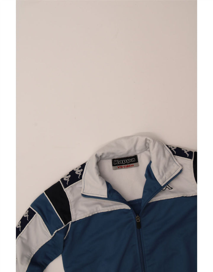 KAPPA Boys Graphic Tracksuit Top Jacket 6-7 Years Small Blue Colourblock Vintage Kappa and Second-Hand Kappa from Messina Hembry 