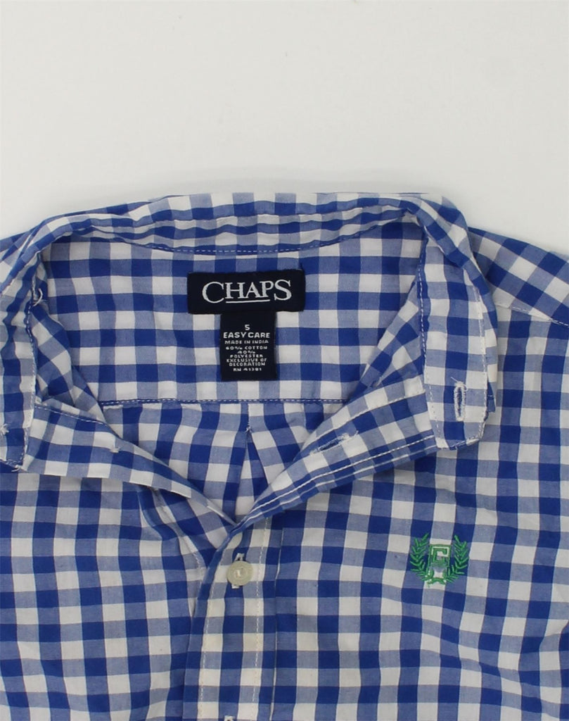 CHAPS Boys Shirt 4-5 Years Blue Gingham Cotton | Vintage Chaps | Thrift | Second-Hand Chaps | Used Clothing | Messina Hembry 