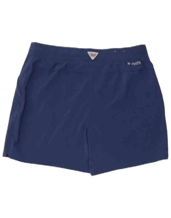 Columbia Womens Casual Shorts Large W32 Navy Blue Polyester