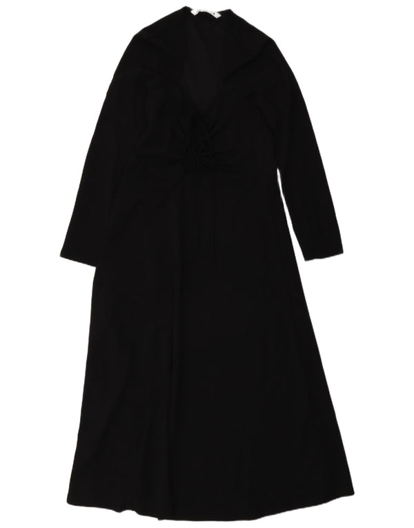 Zara Womens Long Sleeve Maxi Dress UK 4 XS Black