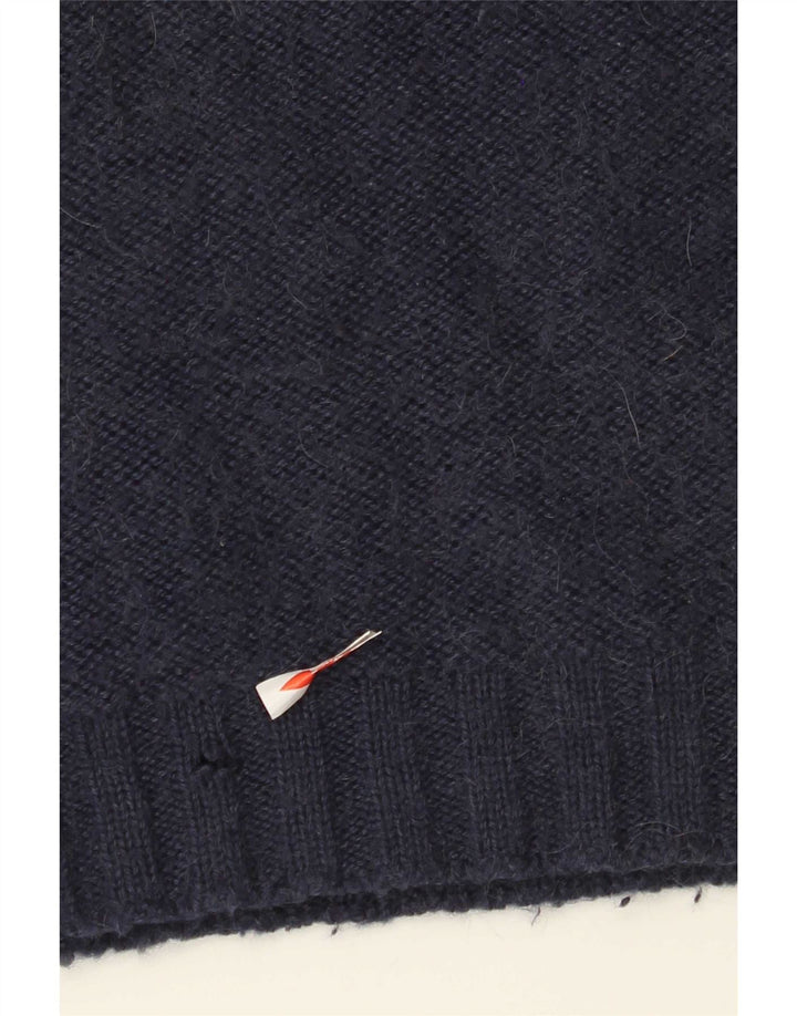 Armani Jeans Mens Button Neck Jumper Sweater 2XL Navy Blue