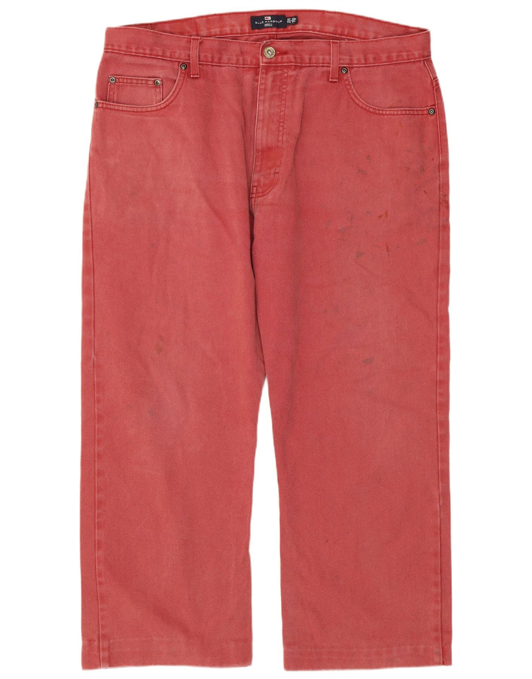 Marks & Spencer Mens Blue Harbour Cropped Jeans W38 L24 Red Cotton