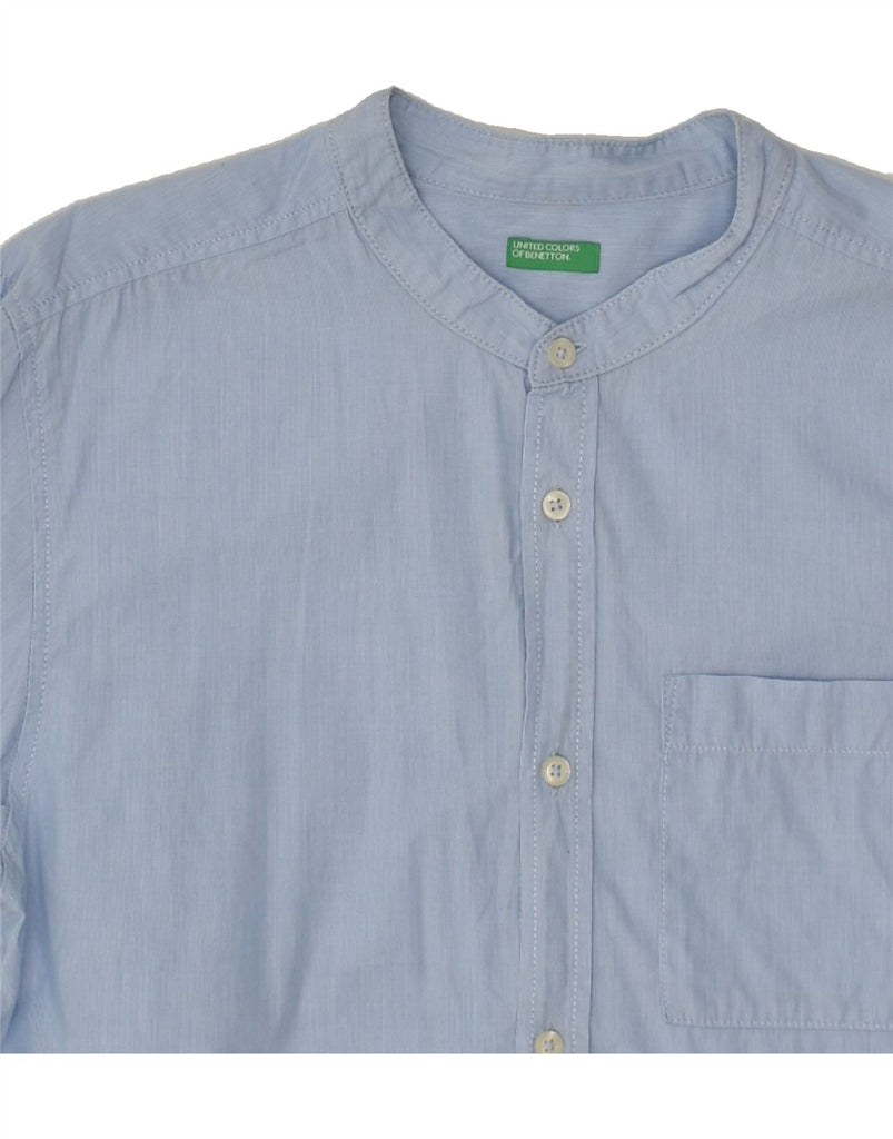 BENETTON Boys Shirt 13-14 Years 3XL Blue Cotton | Vintage Benetton | Thrift | Second-Hand Benetton | Used Clothing | Messina Hembry 