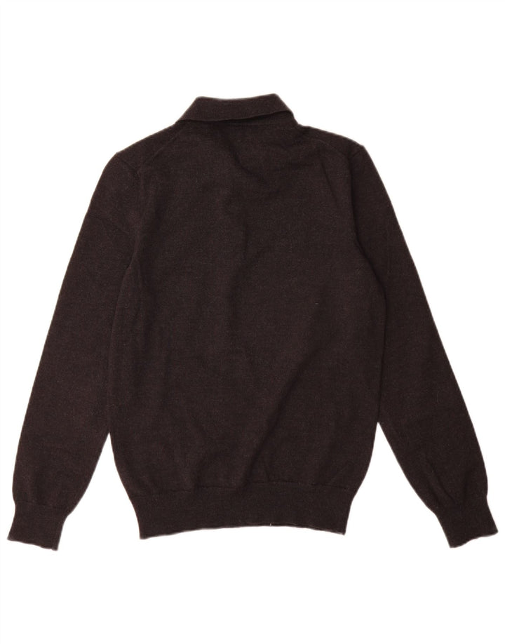 Lacoste Mens Classic Fit Polo Neck Jumper Sweater Size 3 Small Grey Wool