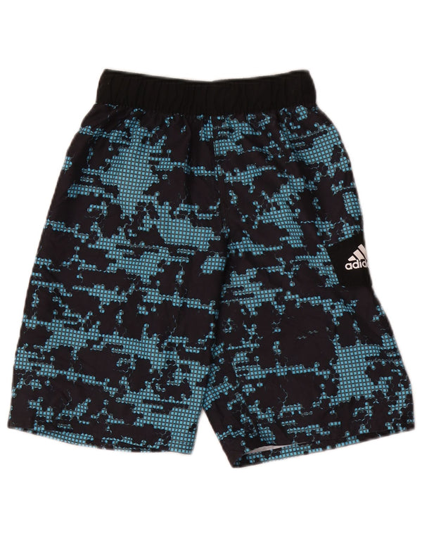 Adidas Boys Graphic Sport Shorts 8-9 Years Small Blue Geometric Sports