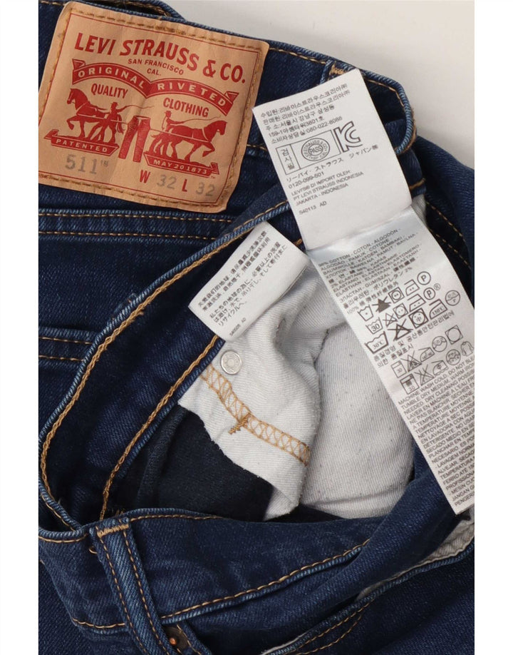 Levi's Mens 511 Slim Jeans W32 L32 Blue Cotton