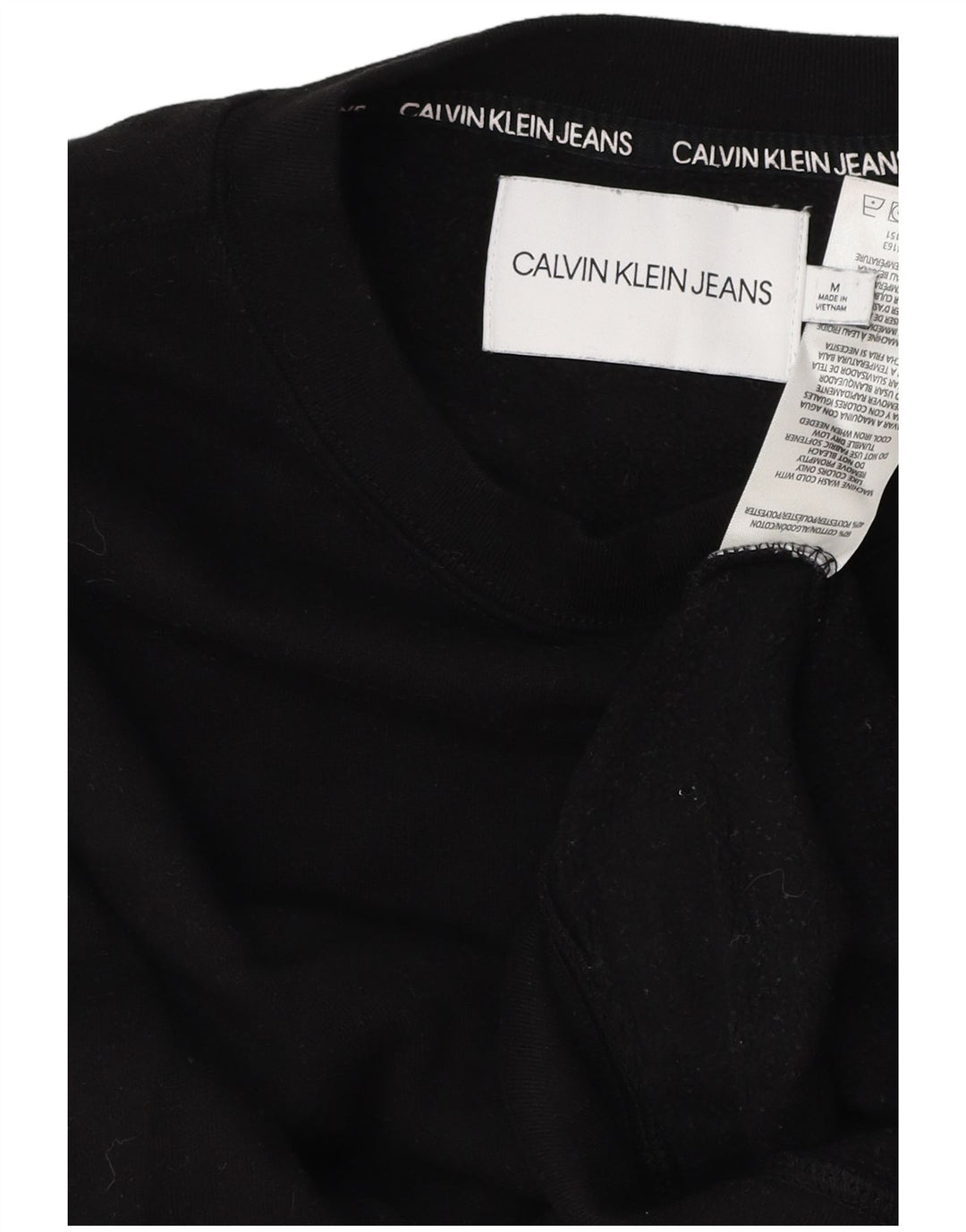 CALVIN KLEIN JEANS Womens Sweatshirt Jumper UK 14 Medium Black Cotton