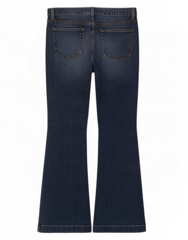 Gap Womens Long and Lean Flared Jeans US 8 Medium W30 L32 Navy Blue Cotton