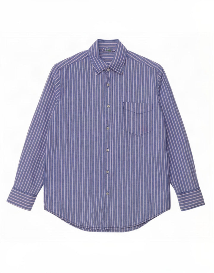Boden Mens Shirt Medium Blue Pinstripe Linen