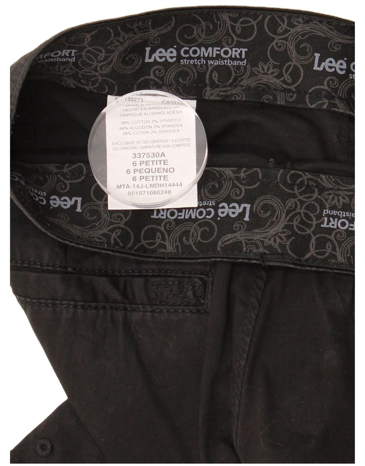 LEE Womens Cargo Bermuda Shorts US 6 Medium W30  Black Cotton