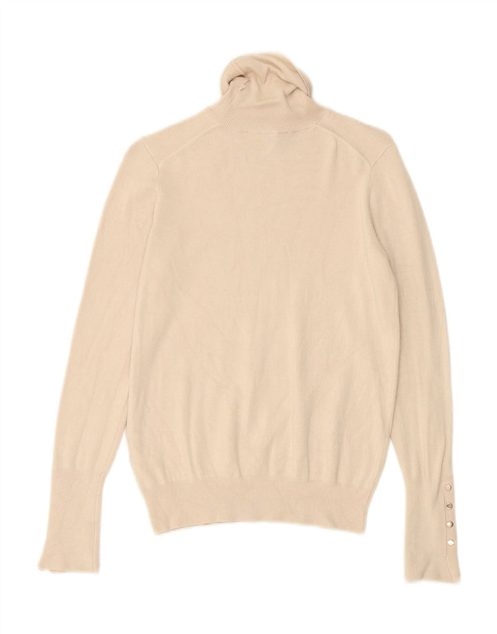ZARA Womens Roll Neck Jumper Sweater UK 12 Medium Beige Viscose Vintage Zara and Second-Hand Zara from Messina Hembry 