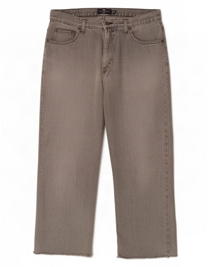 Marks & Spencer Mens Blue Harbour Capri Jeans W34 L23 Grey Cotton