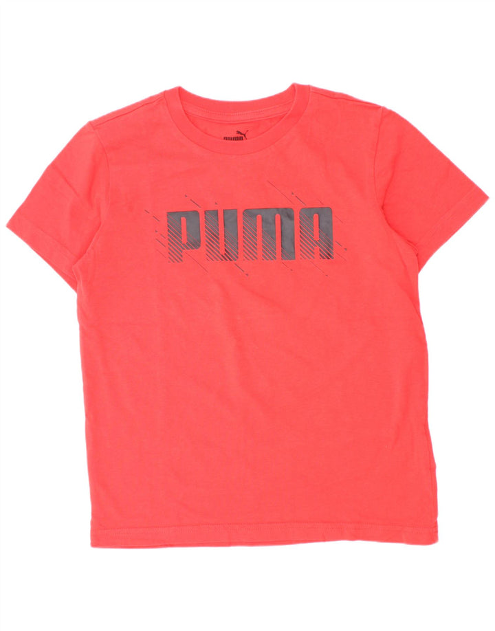 Puma Boys Graphic T-Shirt Top 9-10 Years Red Cotton