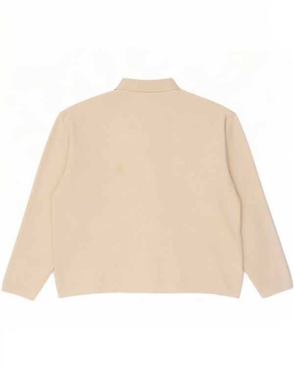 Zara Mens Polo Neck Jumper Sweater Large Off White Viscose