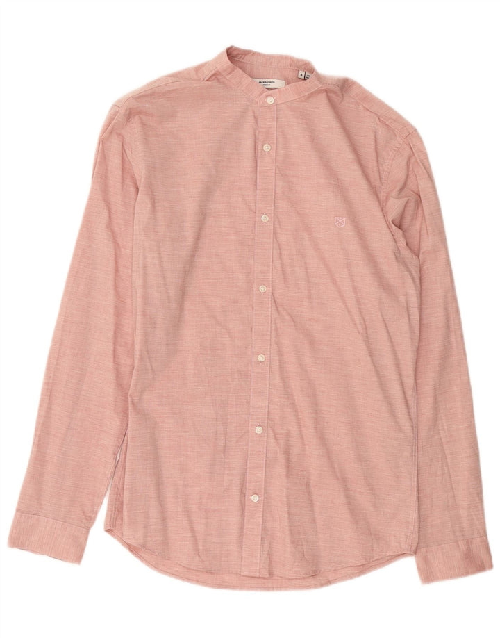 JACK & JONES Mens Stretch Shirt Small Pink Cotton