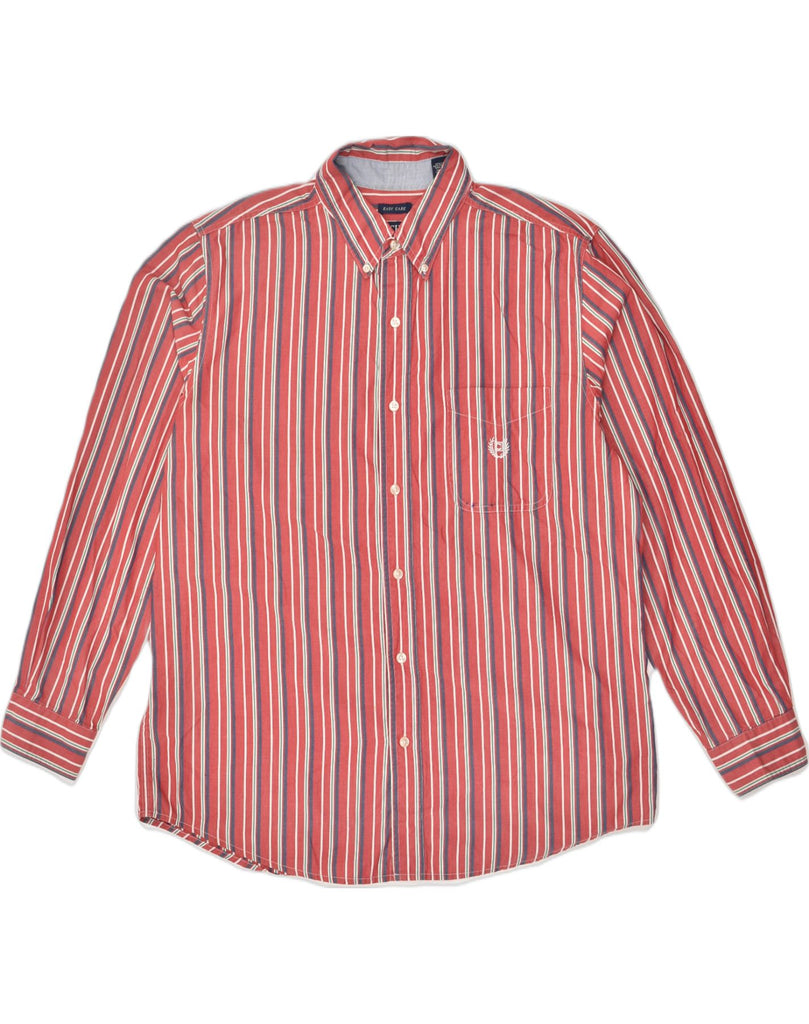 CHAPS Mens Easy Care Shirt Large Red Striped Cotton | Vintage Chaps | Thrift | Second-Hand Chaps | Used Clothing | Messina Hembry 