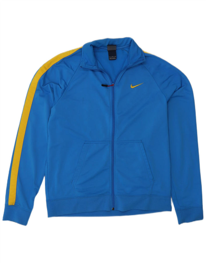 Nike Mens Regular Fit Tracksuit Top Jacket Large Blue Colourblock Sports