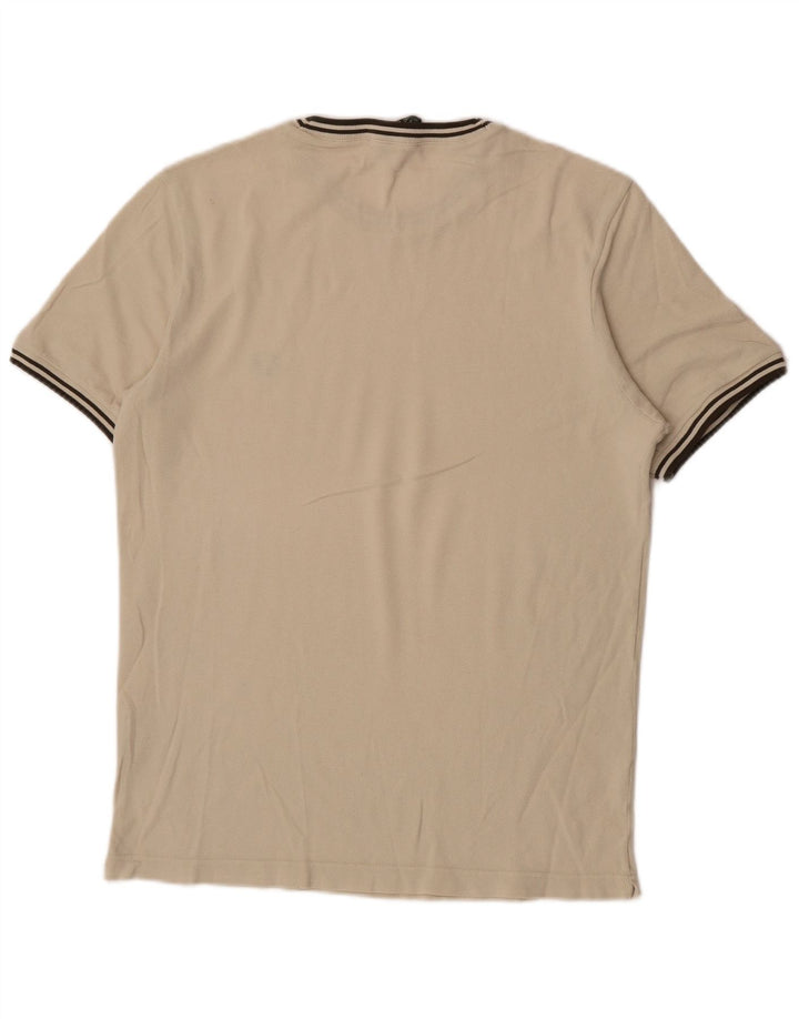 Fred Perry Mens T-Shirt Top Small Beige Cotton