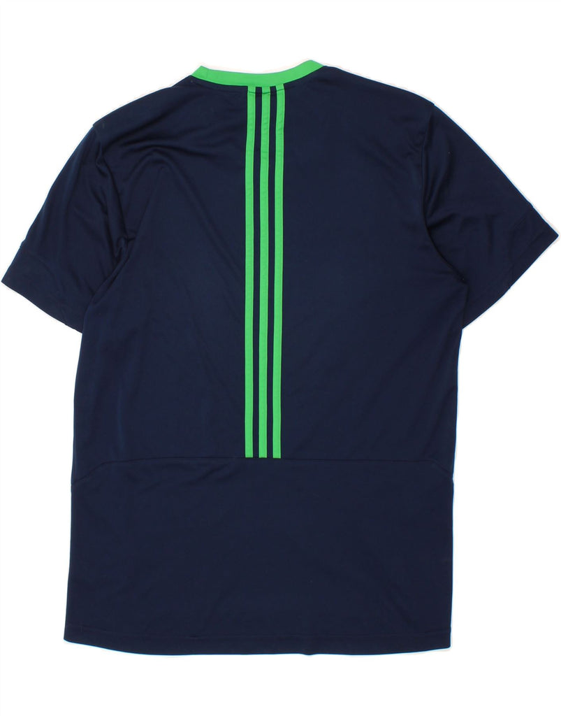 ADIDAS Mens T-Shirt Top Medium Navy Blue Polyester Vintage Adidas and Second-Hand Adidas from Messina Hembry 