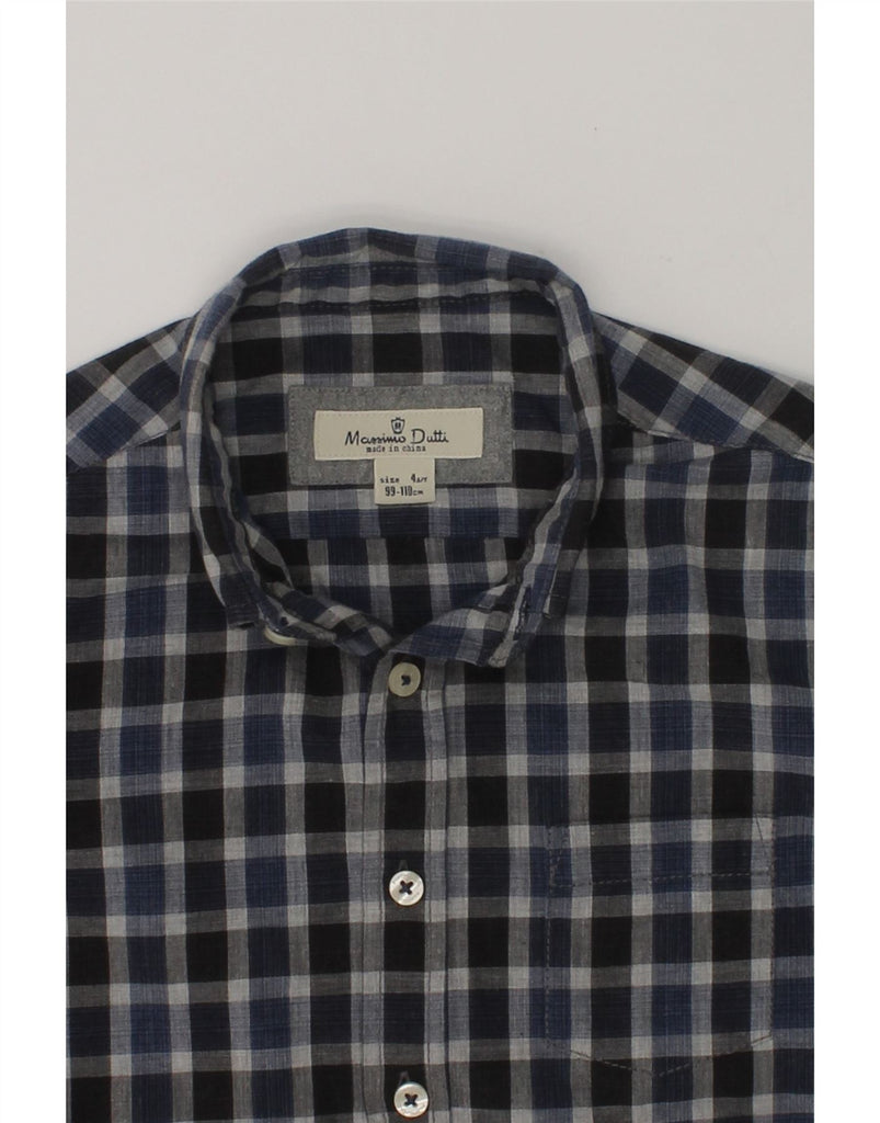 MASSIMO DUTTI Boys Shirt 3-4 Years Navy Blue Check Cotton | Vintage Massimo Dutti | Thrift | Second-Hand Massimo Dutti | Used Clothing | Messina Hembry 