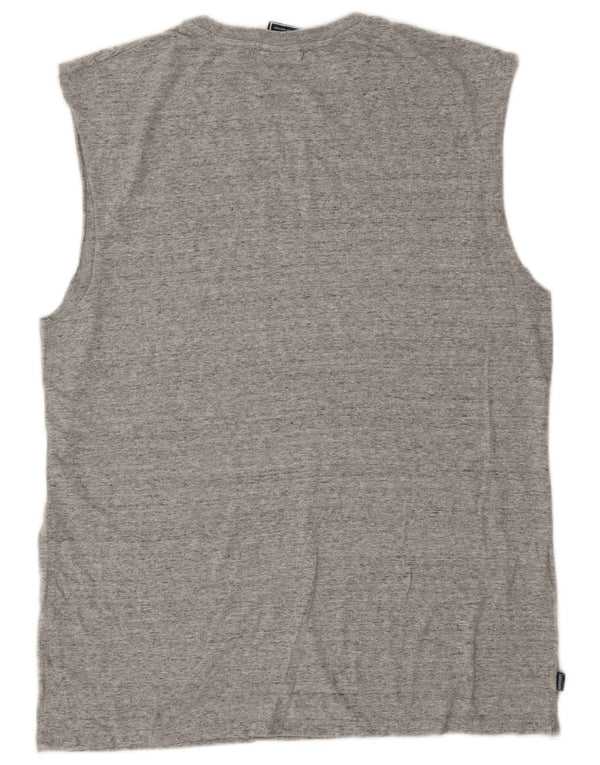 Superdry Mens Vest Top Medium Grey Flecked Cotton