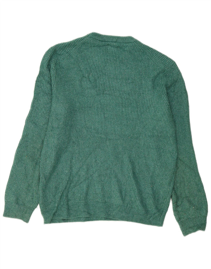 Marks & Spencer Mens Crew Neck Jumper Sweater Large Green Polyamide