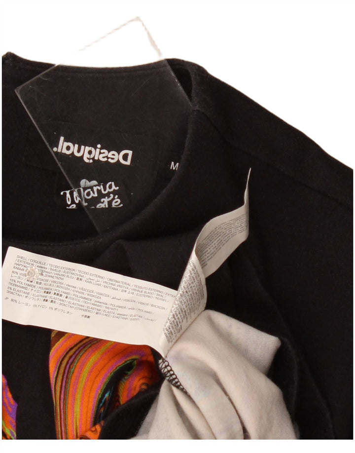 Desigual Womens Abstract Pattern Sheath Dress UK 12 Medium Black