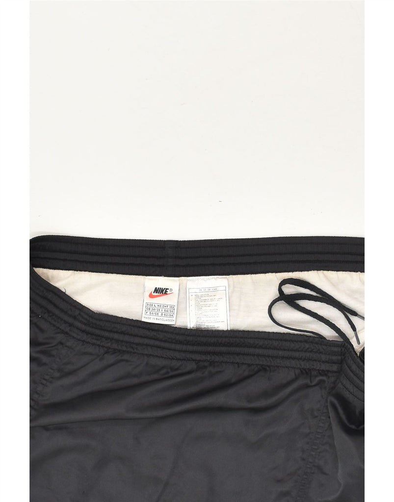 NIKE Mens Sport Shorts UK 34/36 Large Black Nylon | Vintage Nike | Thrift | Second-Hand Nike | Used Clothing | Messina Hembry 