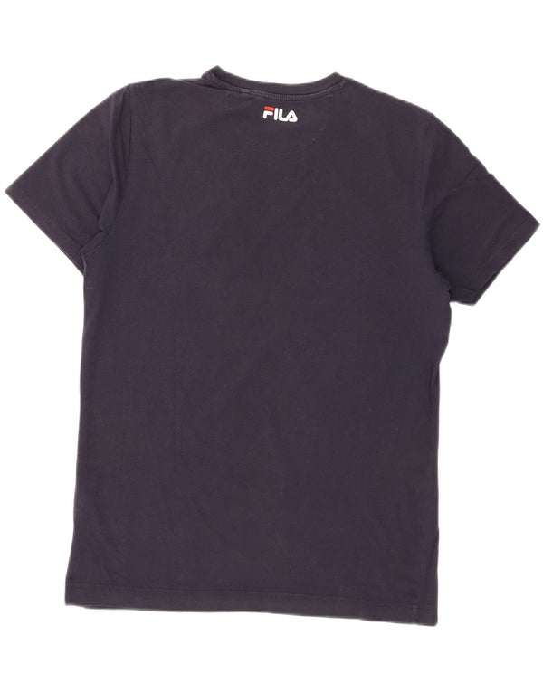 Fila Mens Graphic T-Shirt Top Large Navy Blue Cotton