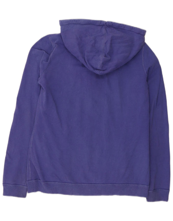 Fat Face Womens Button Neck Hoodie Jumper UK 10 Small Purple Cotton
