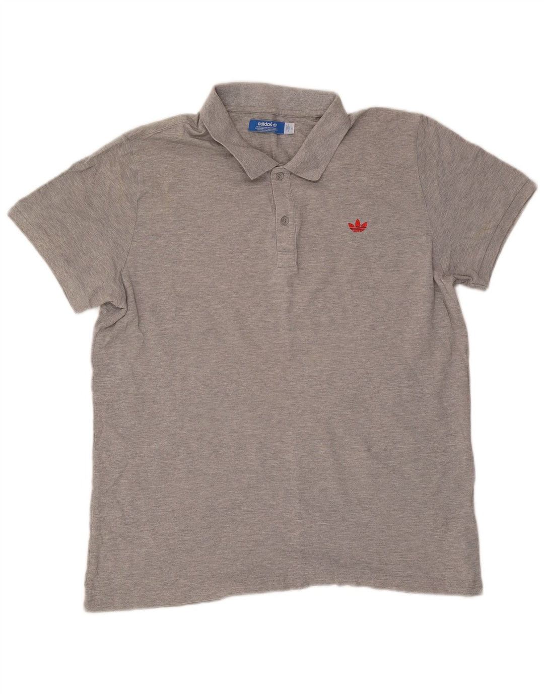 Adidas Mens Polo Shirt XL Grey Flecked Cotton