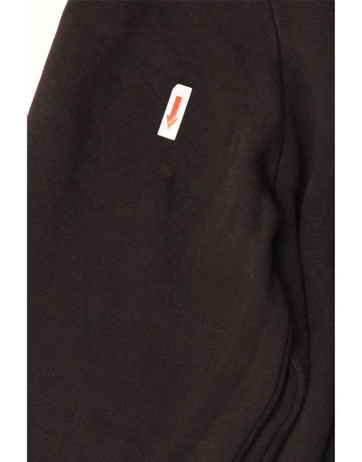 Tommy Hilfiger Mens Graphic Zip Neck Sweatshirt Jumper Medium Black Cotton