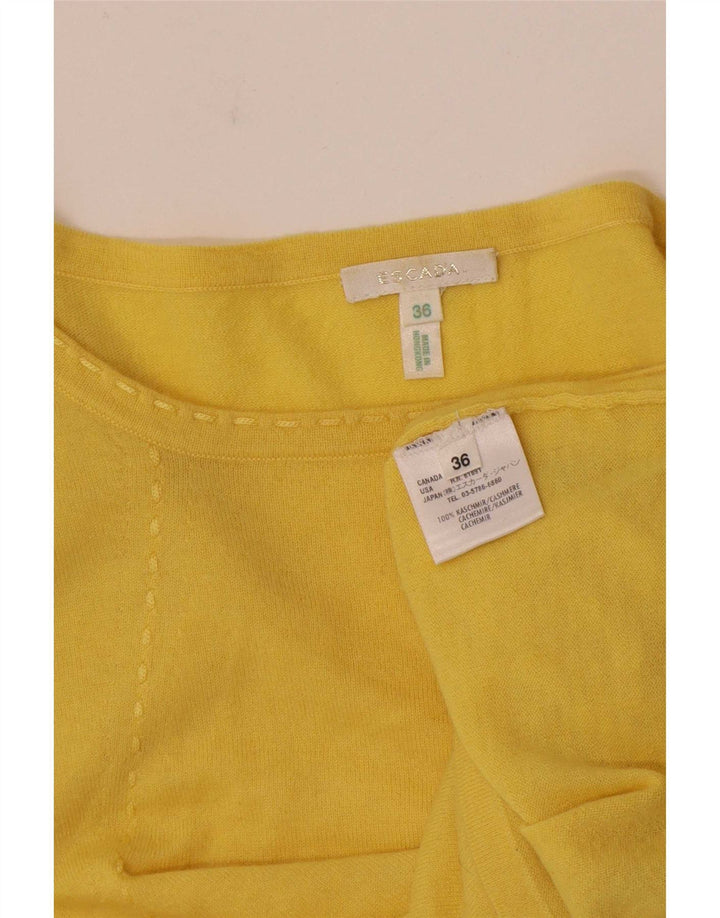 Escada Womens T-Shirt Top EU 36 Small Yellow Cashmere