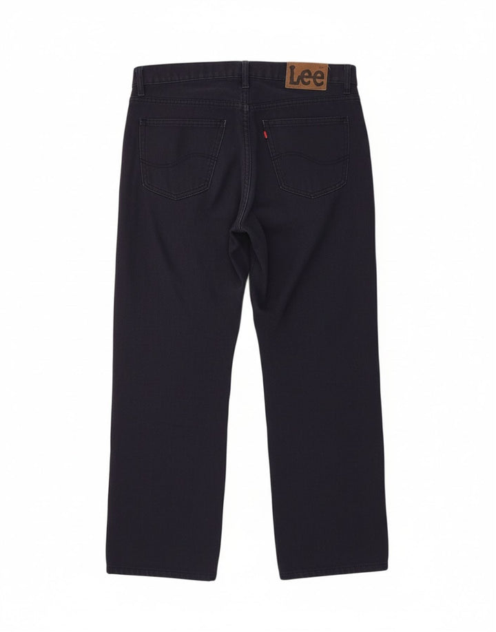 LEE Mens Straight Jeans W34 L27 Navy Blue Cotton