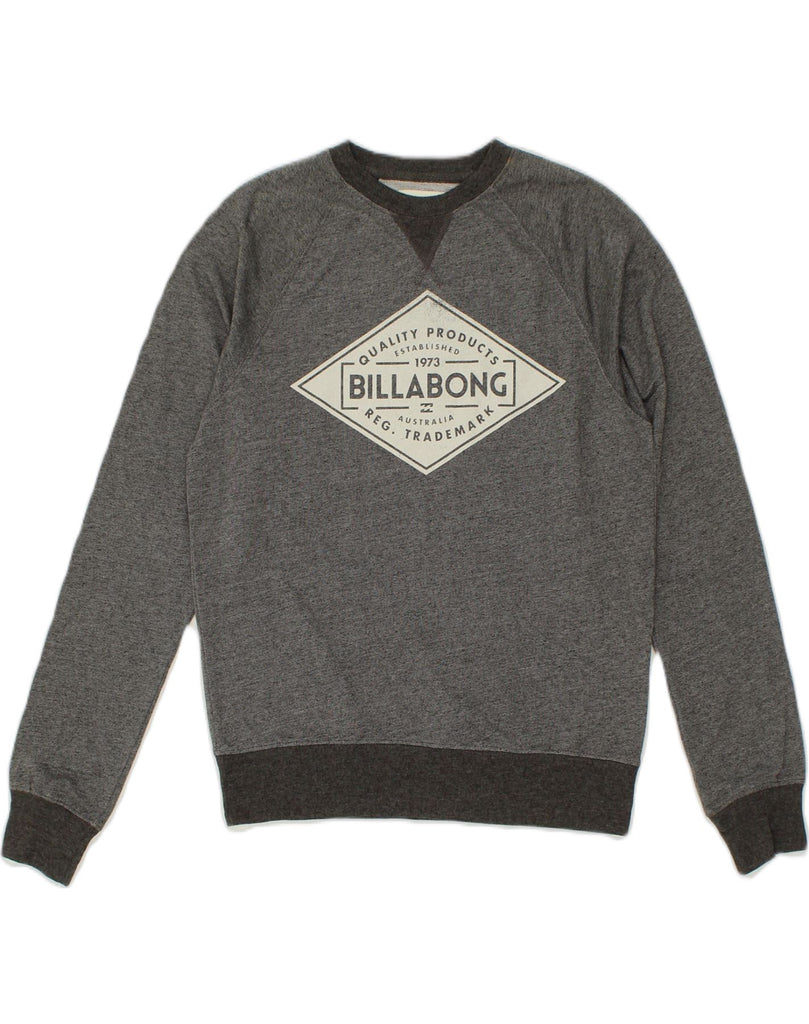 BILLABONG Mens Sweatshirt Jumper Small Grey Polyester | Vintage Billabong | Thrift | Second-Hand Billabong | Used Clothing | Messina Hembry 